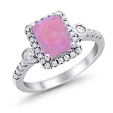 Halo Weddding Bridal Promise Ring Simulated Cubic Zirconia 925 Sterling Silver