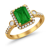 Halo Weddding Bridal Promise Ring Simulated Cubic Zirconia 925 Sterling Silver