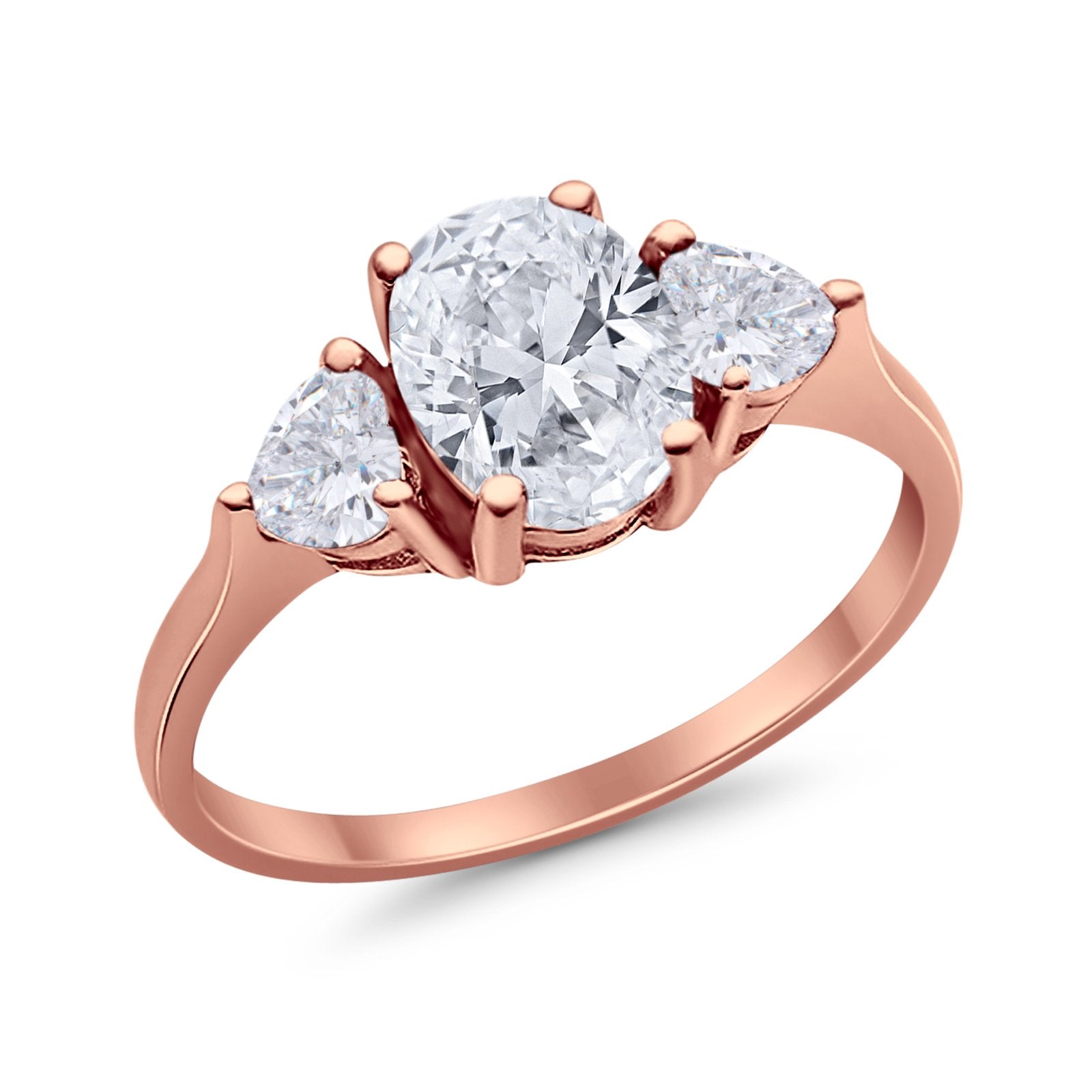 Fashion Promise Ring 3-Stone Simulated Cubic Zirconia 925 Sterling Silver