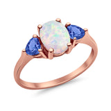 Fashion Promise Ring Simulated Tanzanite Cubic Zirconia 925 Sterling Silver