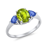 Fashion Promise Ring Simulated Tanzanite Cubic Zirconia 925 Sterling Silver