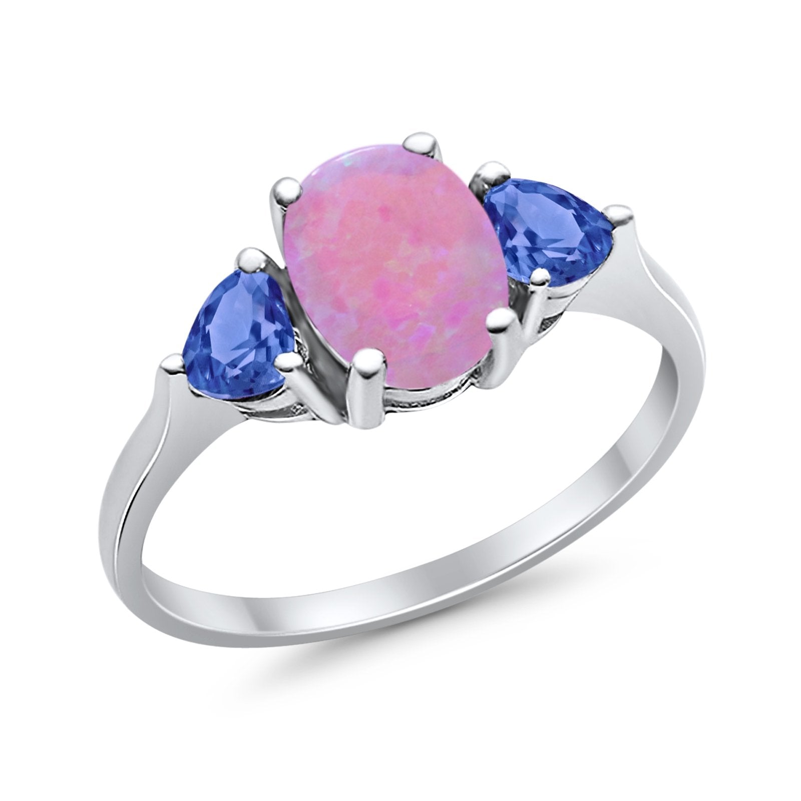 Fashion Promise Ring Simulated Tanzanite Cubic Zirconia 925 Sterling Silver
