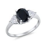 Fashion Promise Ring 3-Stone Simulated Cubic Zirconia 925 Sterling Silver