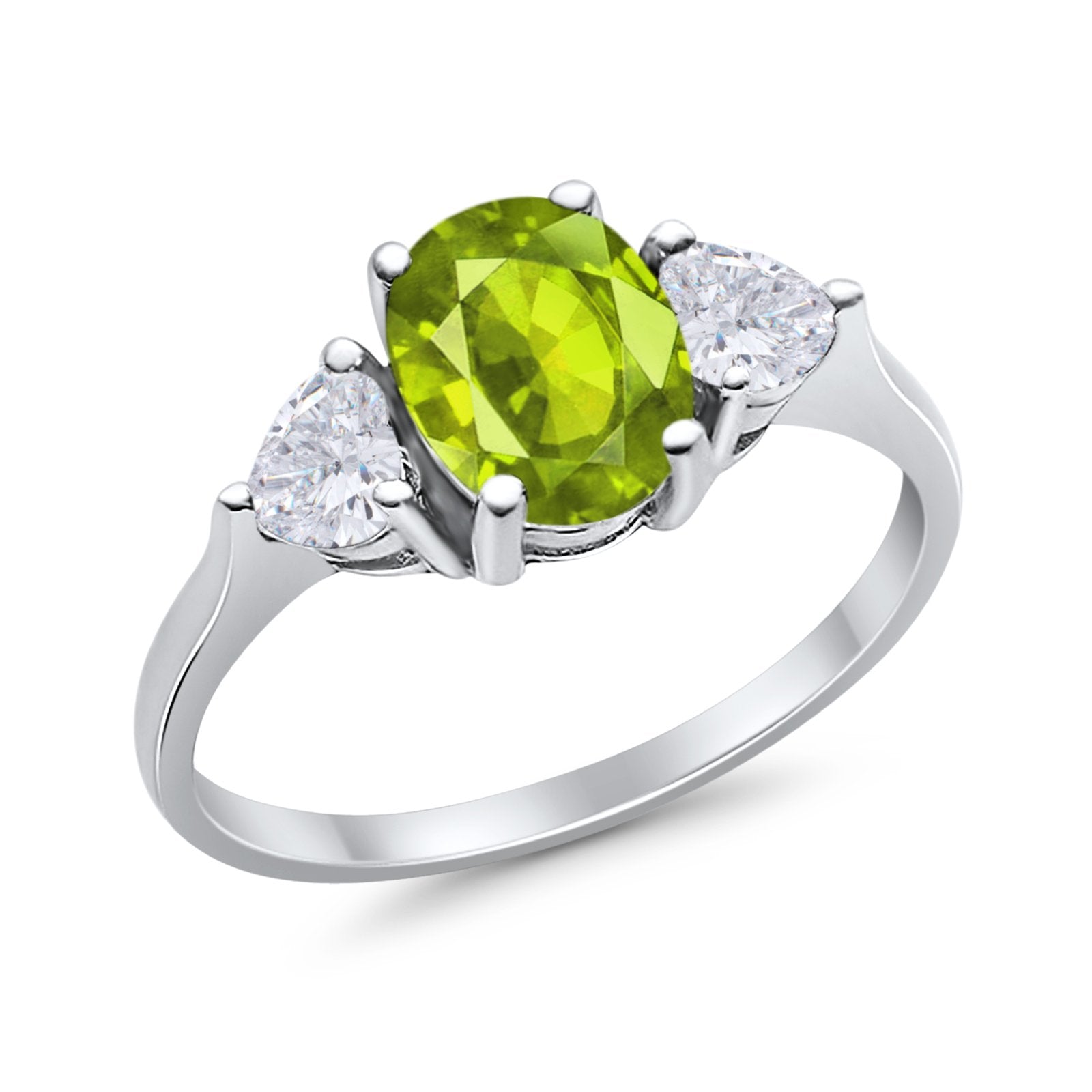 Fashion Promise Ring 3-Stone Simulated Cubic Zirconia 925 Sterling Silver