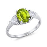 Fashion Promise Ring 3-Stone Simulated Cubic Zirconia 925 Sterling Silver