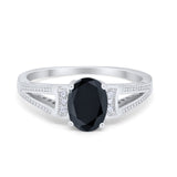 Solitaire Split Shank Wedding Ring Simulated Cubic Zirconia 925 Sterling Silver