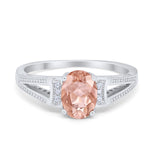 Solitaire Split Shank Wedding Ring Simulated Cubic Zirconia 925 Sterling Silver