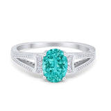 Solitaire Split Shank Wedding Ring Simulated Cubic Zirconia 925 Sterling Silver
