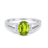 Solitaire Split Shank Wedding Ring Simulated Cubic Zirconia 925 Sterling Silver
