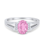 Solitaire Split Shank Wedding Ring Simulated Cubic Zirconia 925 Sterling Silver
