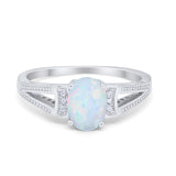 Solitaire Split Shank Wedding Ring Simulated Cubic Zirconia 925 Sterling Silver