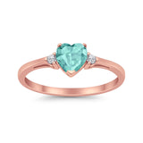 Wedding Heart Promise Ring Simulated Cubic Zirconia 925 Sterling Silver