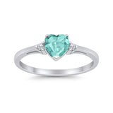 Wedding Heart Promise Ring Simulated Cubic Zirconia 925 Sterling Silver