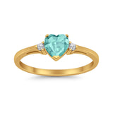 Wedding Heart Promise Ring Simulated Cubic Zirconia 925 Sterling Silver
