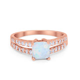 Wedding Ring Princess Cut Simulated Cubic Zirconia 925 Sterling Silver