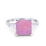 Wedding Ring Princess Cut Baguette Simulated Cubic Zirconia 925 Sterling Silver