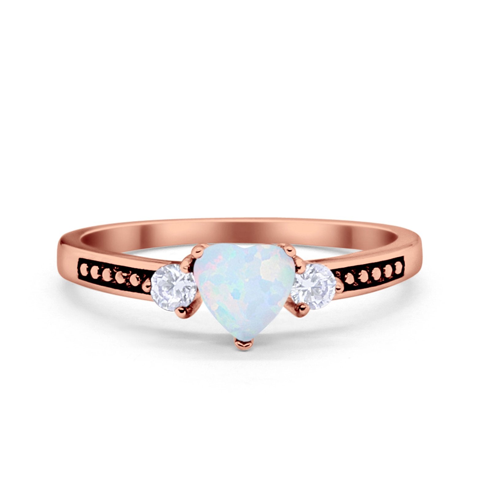 Heart Promise Ring Simulated Cubic Zirconia Black Accent 925 Sterling Silver