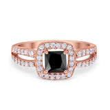 Dazzling Halo Wedding Ring Simulated Cubic Zirconia 925 Sterling Silver