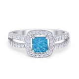 Dazzling Halo Wedding Ring Simulated Cubic Zirconia 925 Sterling Silver