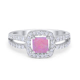 Dazzling Halo Wedding Ring Simulated Cubic Zirconia 925 Sterling Silver