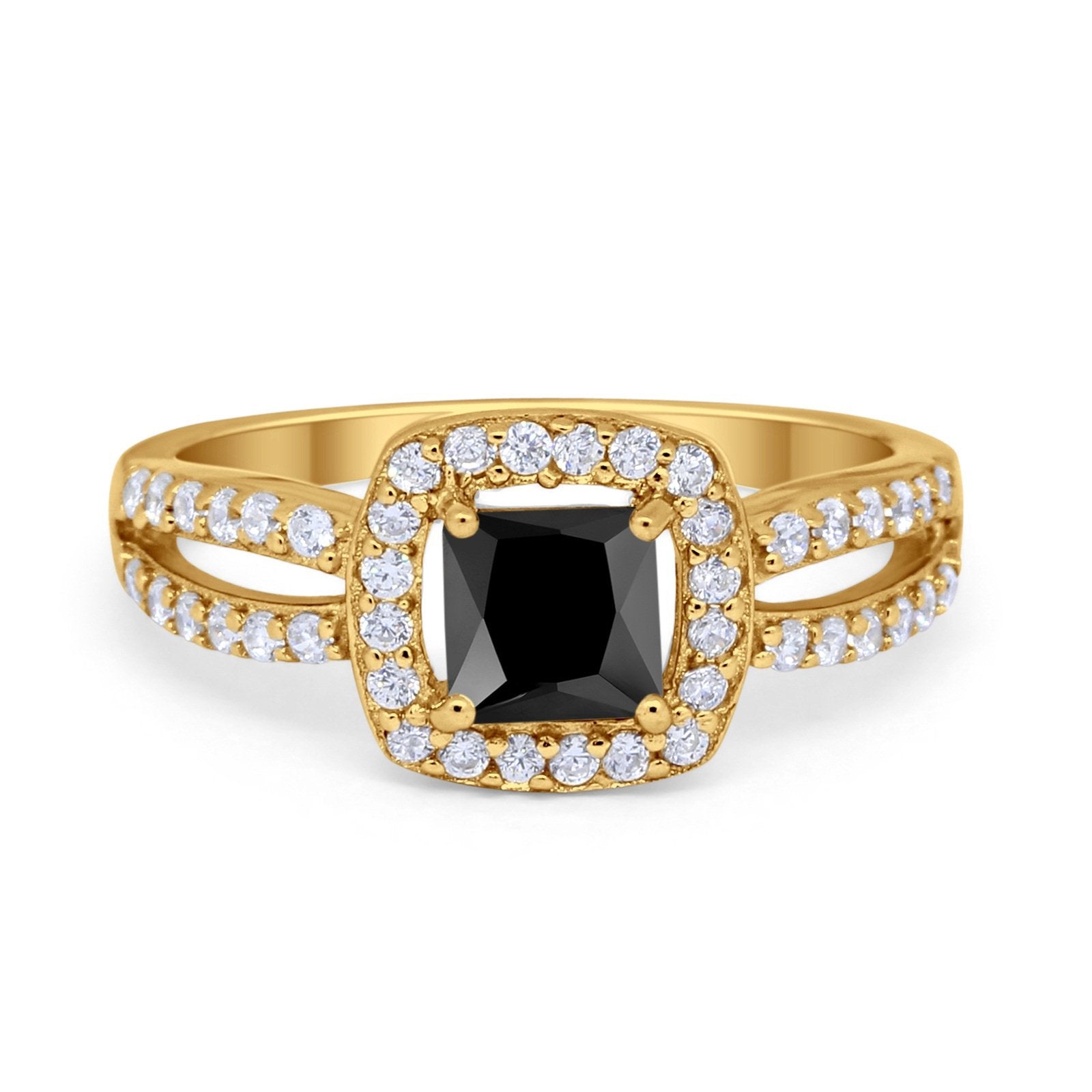 Dazzling Halo Wedding Ring Simulated Cubic Zirconia 925 Sterling Silver