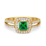 Dazzling Halo Wedding Ring Simulated Cubic Zirconia 925 Sterling Silver