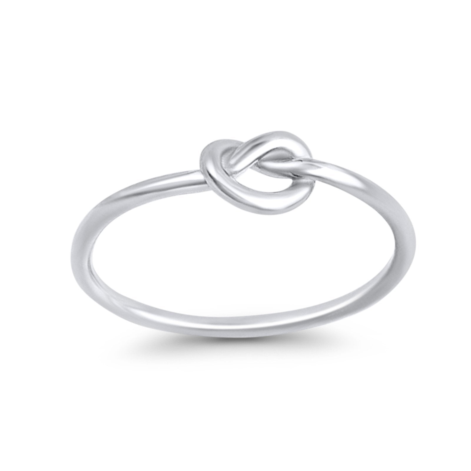 Tangled Love Knot Heart Ring Band Promise Plain Ring 925 Sterling Silver