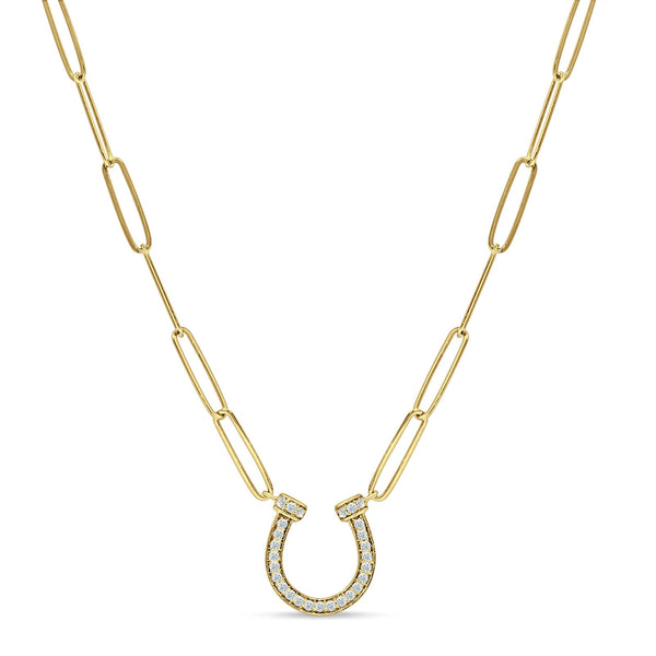 アクセサリー sjx HORSESHOE CHARM + GOLD CHAIN 50cm IMG001-14K-DIA-BADN5741-