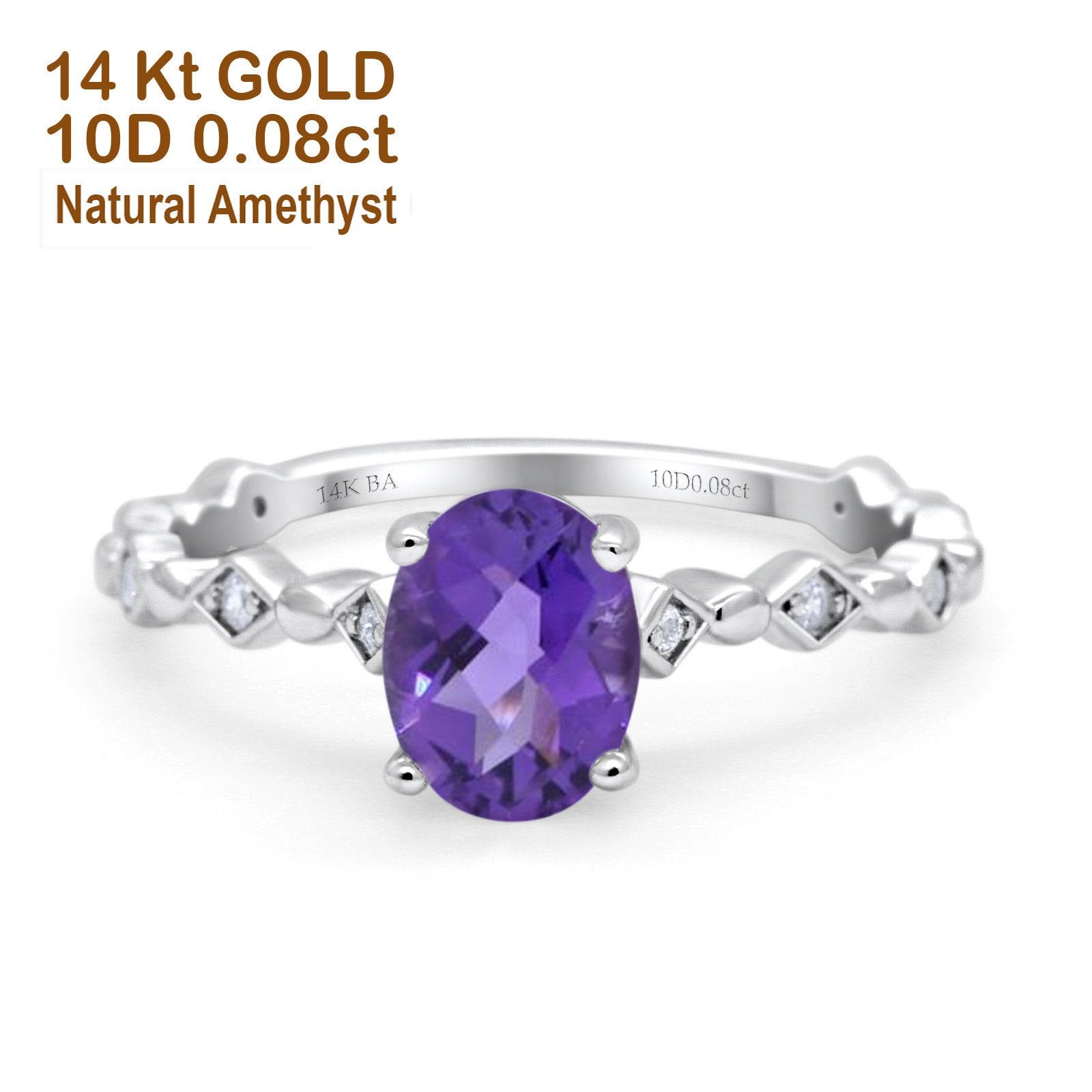 14K Gold 1.29ct Oval G SI Diamond Engagement Ring Size 6.5