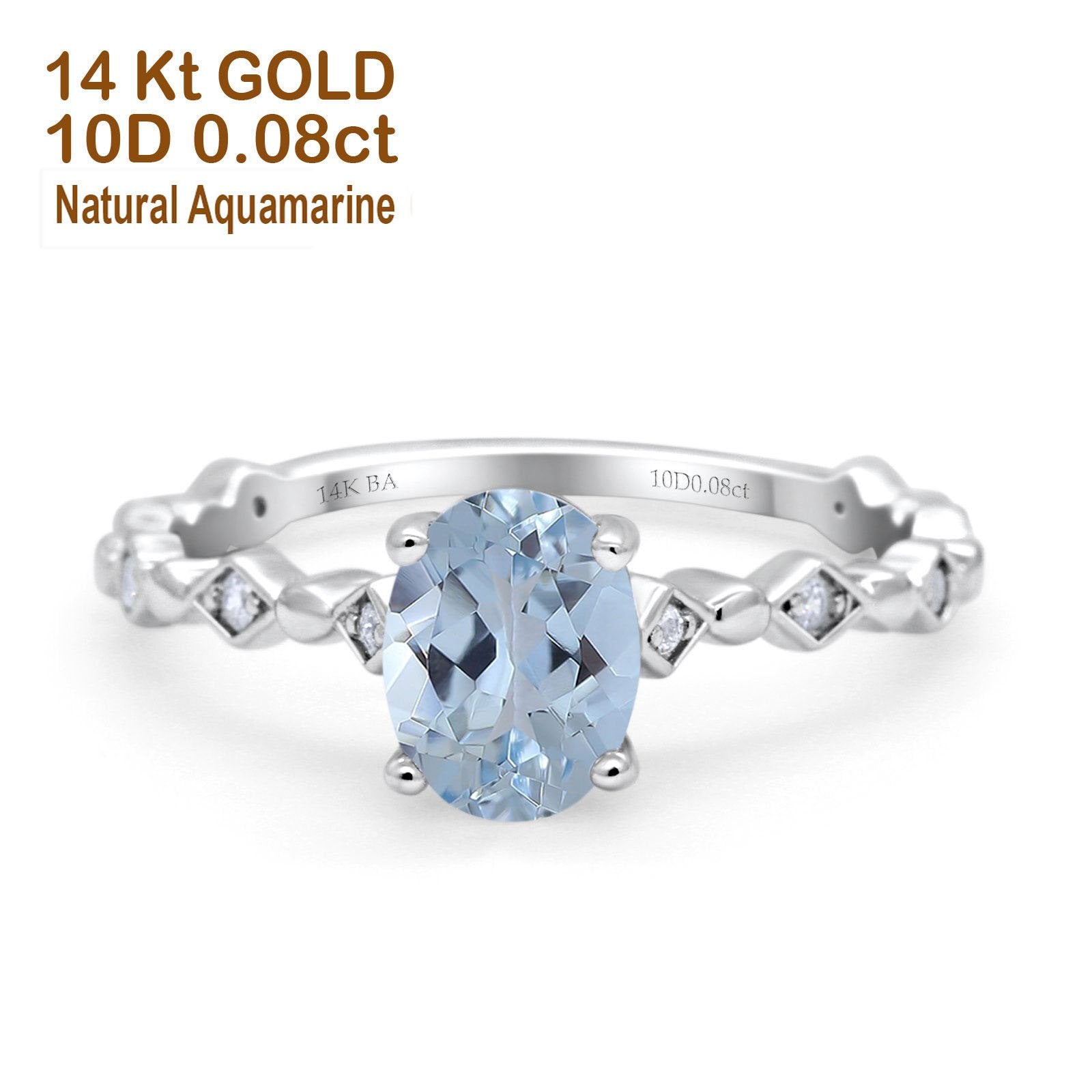 14K Gold 1.29ct Oval G SI Diamond Engagement Ring Size 6.5