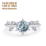 14K Gold Round G SI 1.02ct Diamond Engagement Ring