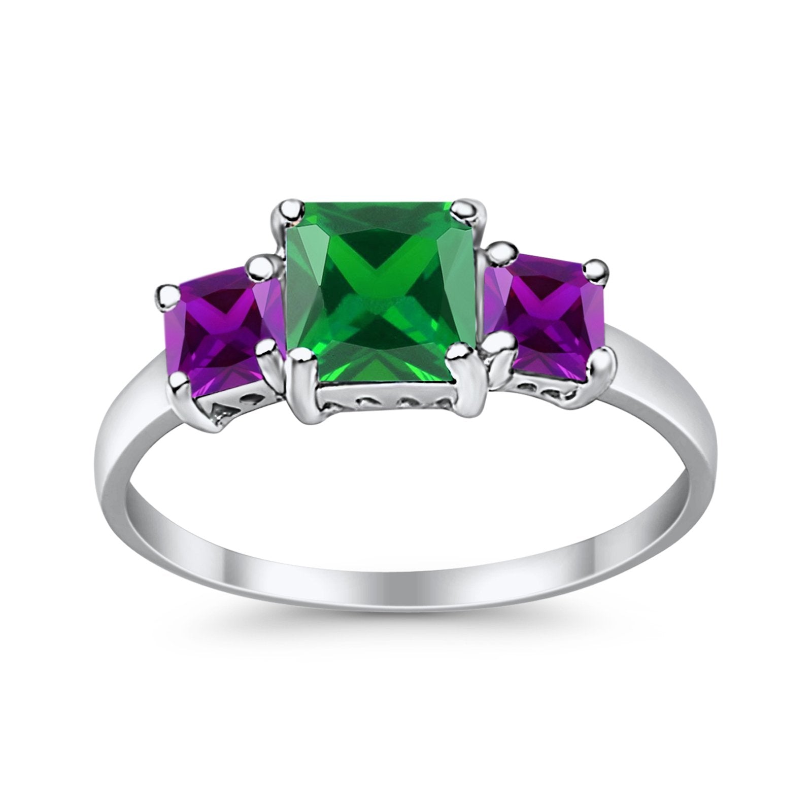 Halo Art Deco Wedding Ring Round Simulated Cubic Zirconia 925 Sterling Silver