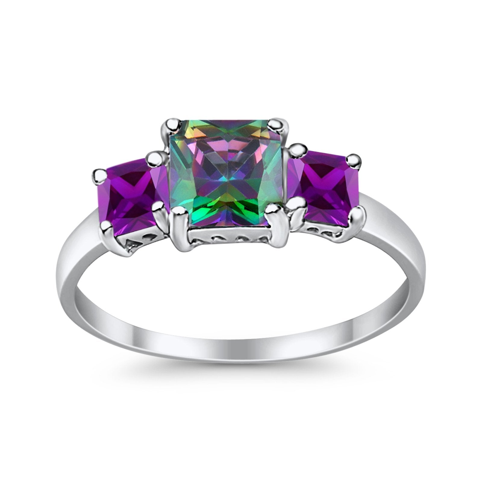 Halo Art Deco Wedding Ring Round Simulated Cubic Zirconia 925 Sterling Silver