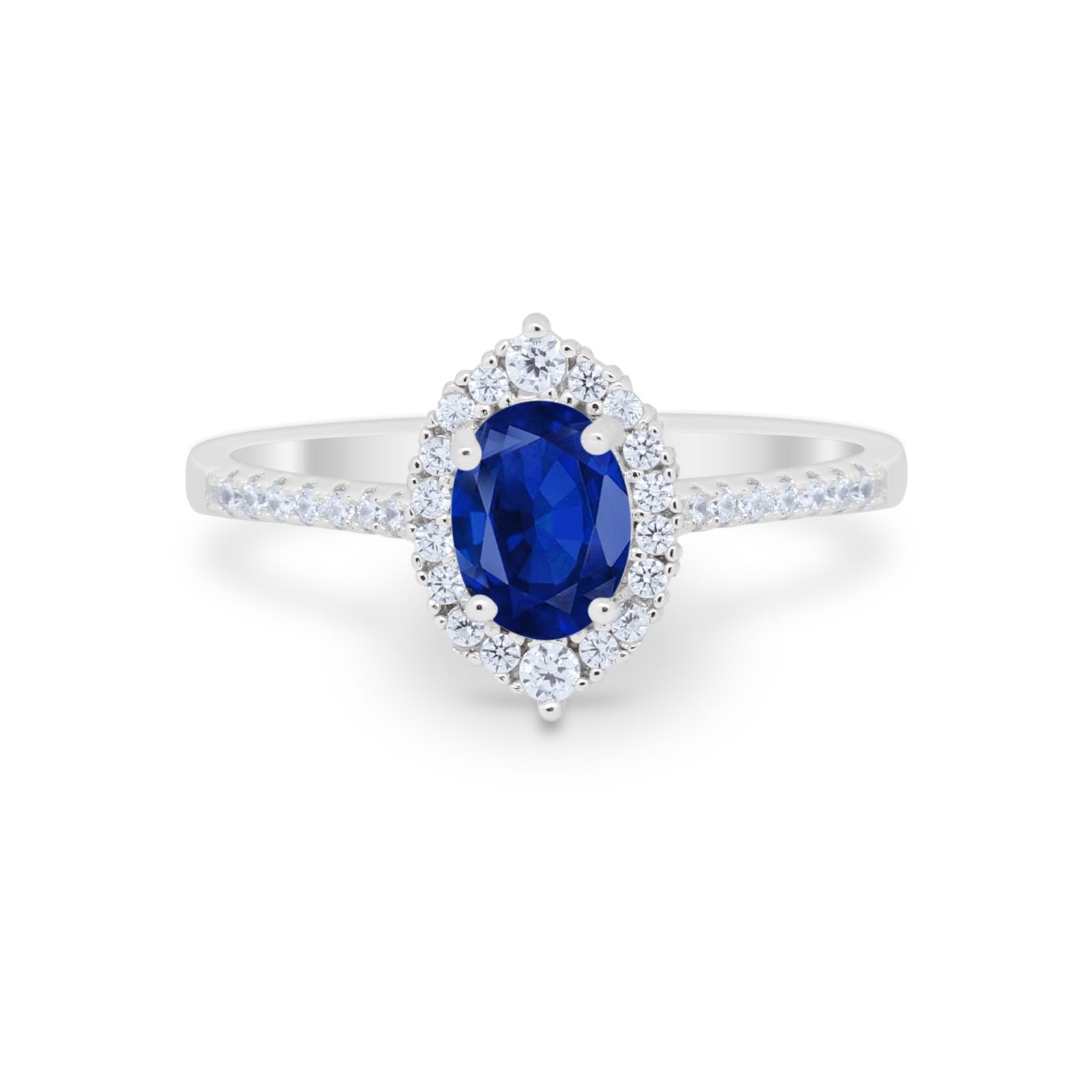 Oval Wedding Ring Vintage Round Simulated Cubic Zirconia 925 Sterling Silver