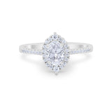 Oval Wedding Ring Vintage Round Simulated Cubic Zirconia 925 Sterling Silver
