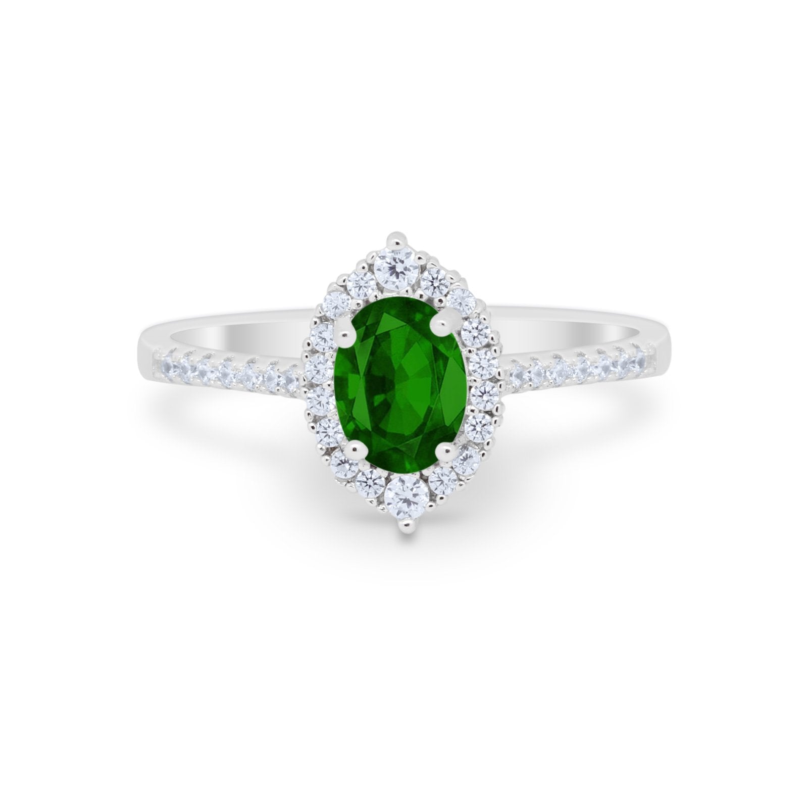 Oval Wedding Ring Vintage Round Simulated Cubic Zirconia 925 Sterling Silver