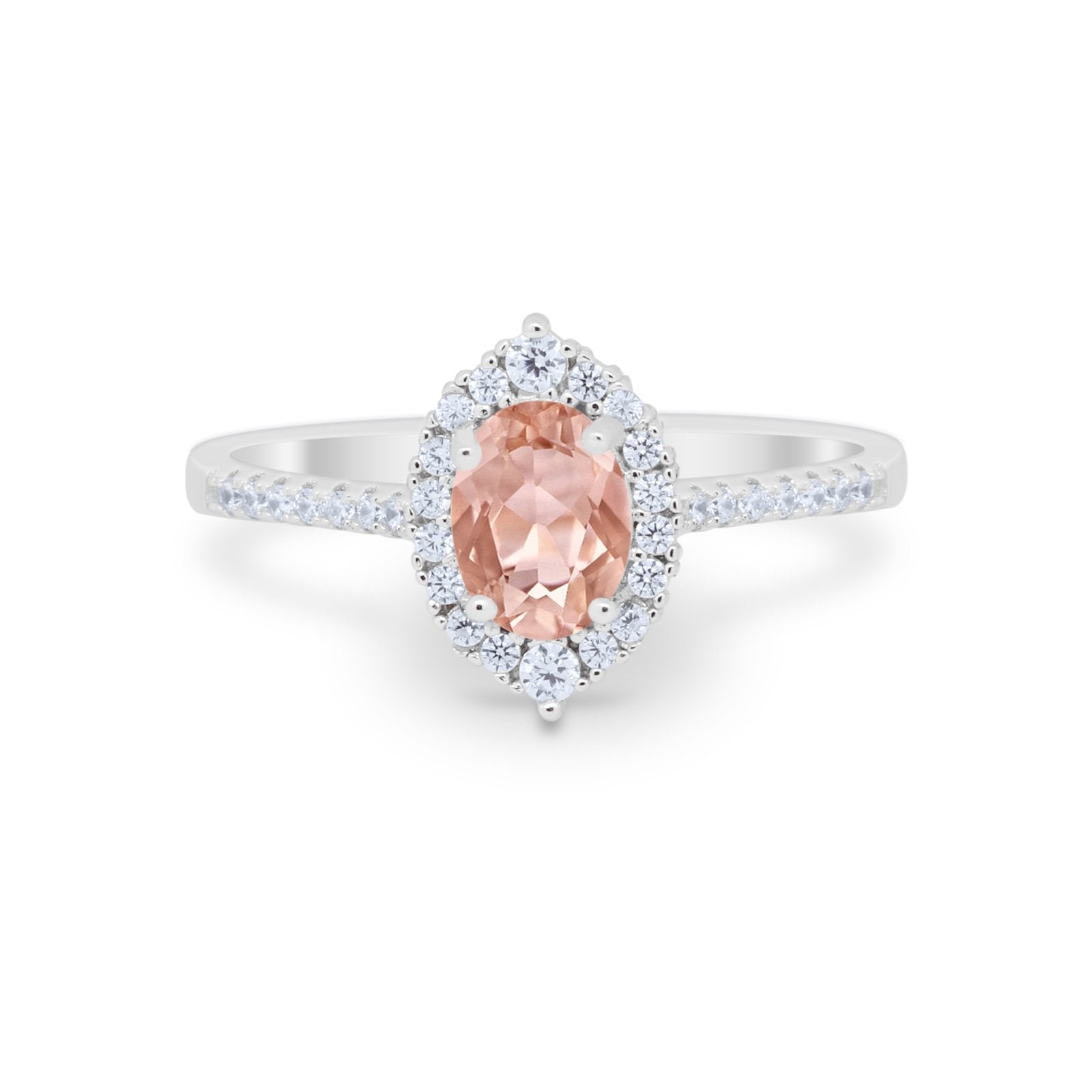 Oval Wedding Ring Vintage Round Simulated Cubic Zirconia 925 Sterling Silver