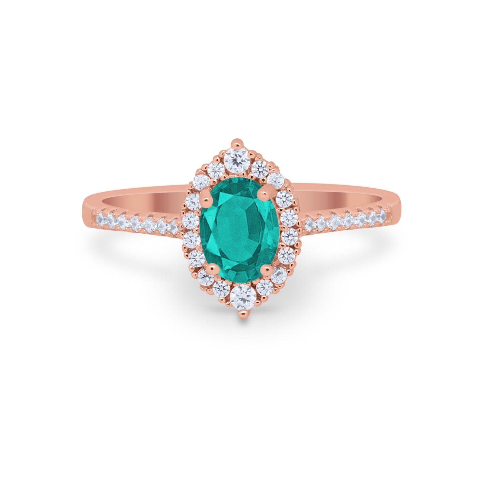 Oval Wedding Ring Vintage Round Simulated Cubic Zirconia 925 Sterling Silver