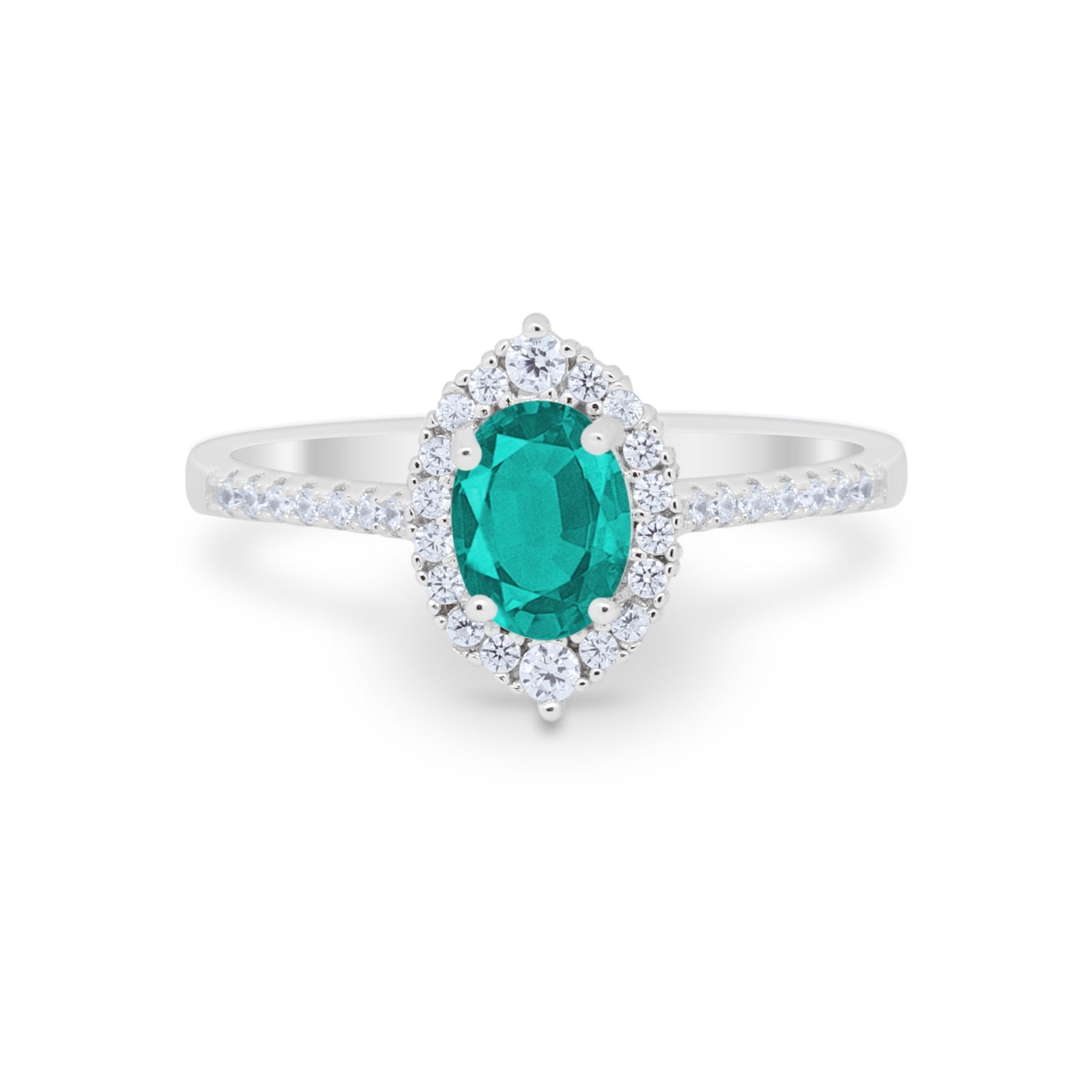 Oval Wedding Ring Vintage Round Simulated Cubic Zirconia 925 Sterling Silver