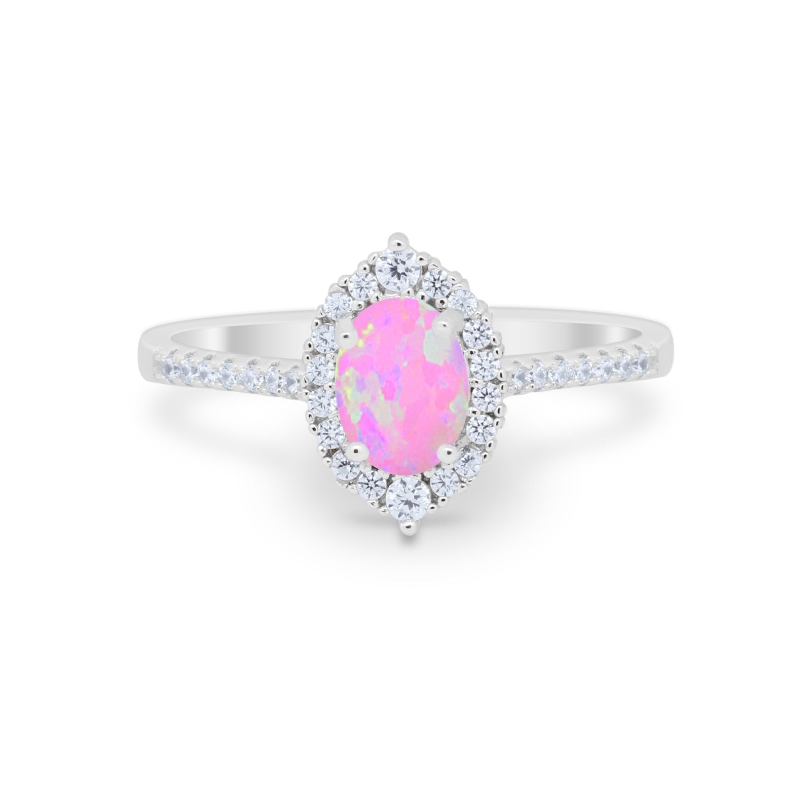 Oval Wedding Ring Vintage Round Simulated Cubic Zirconia 925 Sterling Silver