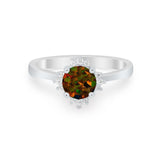 Halo Floral Art Deco Wedding Engagement Ring Round CZ 925 Sterling Silver