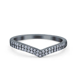Half Eternity Ring Wedding Engagement Band Round Pave Simulated CZ 925 Sterling Silver (5mm)