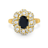 Art Deco Wedding Ring Halo Round Simulated Cubic Zirconia 925 Sterling Silver