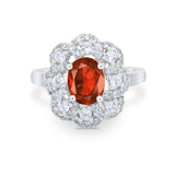 Art Deco Wedding Ring Halo Round Simulated Cubic Zirconia 925 Sterling Silver