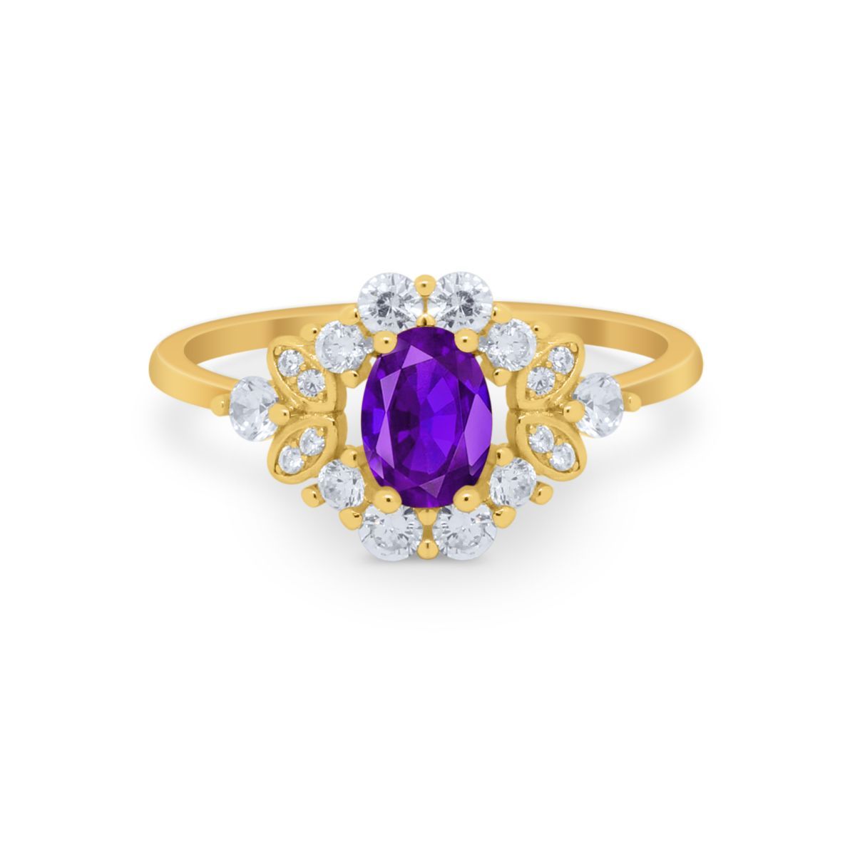 Oval Wedding Ring Vintage Round Simulated Cubic Zirconia 925 Sterling Silver