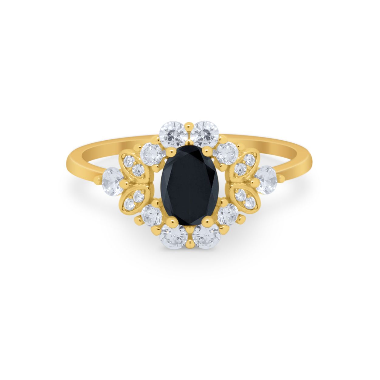 Oval Wedding Ring Vintage Round Simulated Cubic Zirconia 925 Sterling Silver