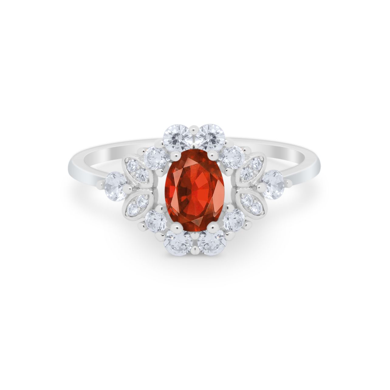 Oval Wedding Ring Vintage Round Simulated Cubic Zirconia 925 Sterling Silver