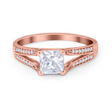 Princess Cut Wedding Ring Simulated Cubic Zirconia 925 Sterling Silver