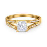 Princess Cut Wedding Ring Simulated Cubic Zirconia 925 Sterling Silver