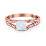 Princess Cut Wedding Ring Simulated Cubic Zirconia 925 Sterling Silver